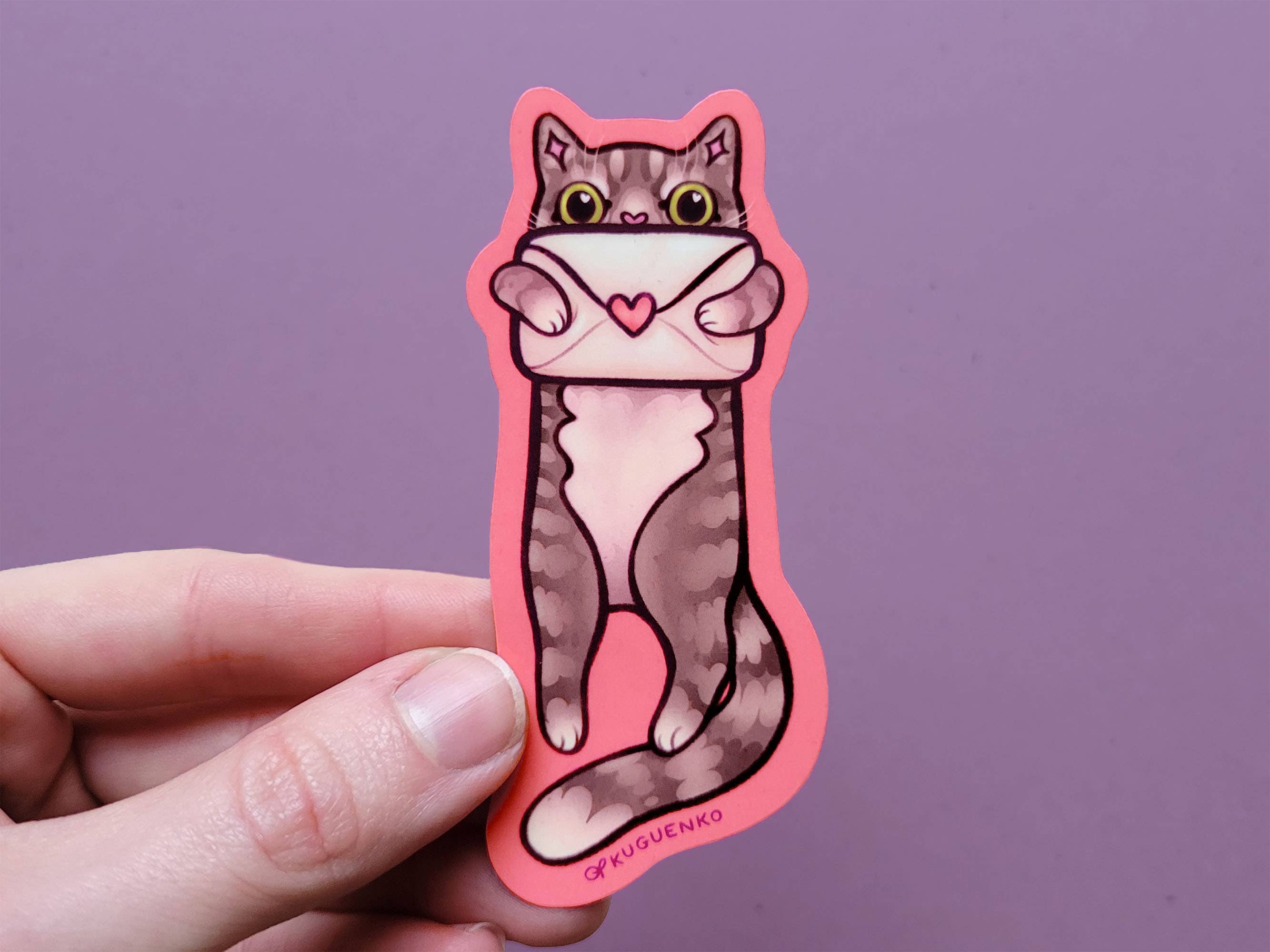 Kitty Letter - Vinyl Sticker for wholesale by Kuguenko Illustration