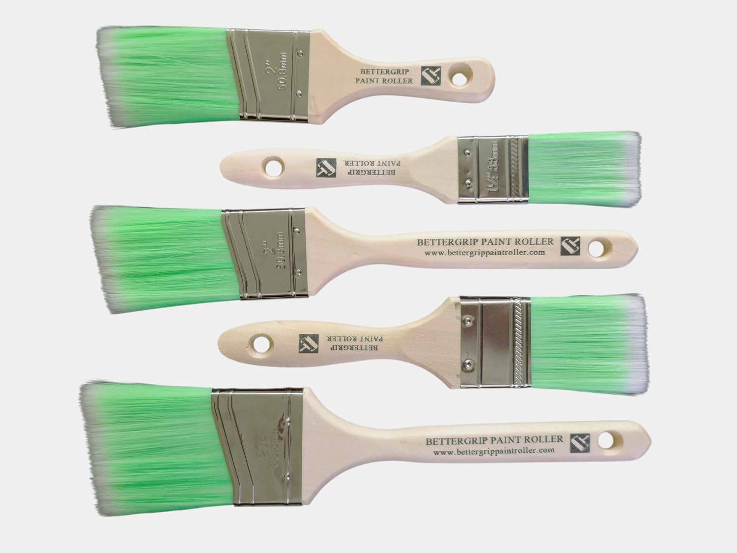 BetterGrip Paint Roller – wholesale Paint/wax brush – 5-Piece Paint Brush Set – Angled & Flat Brushes with Durable Synthetic Bristles & Wooden Handles