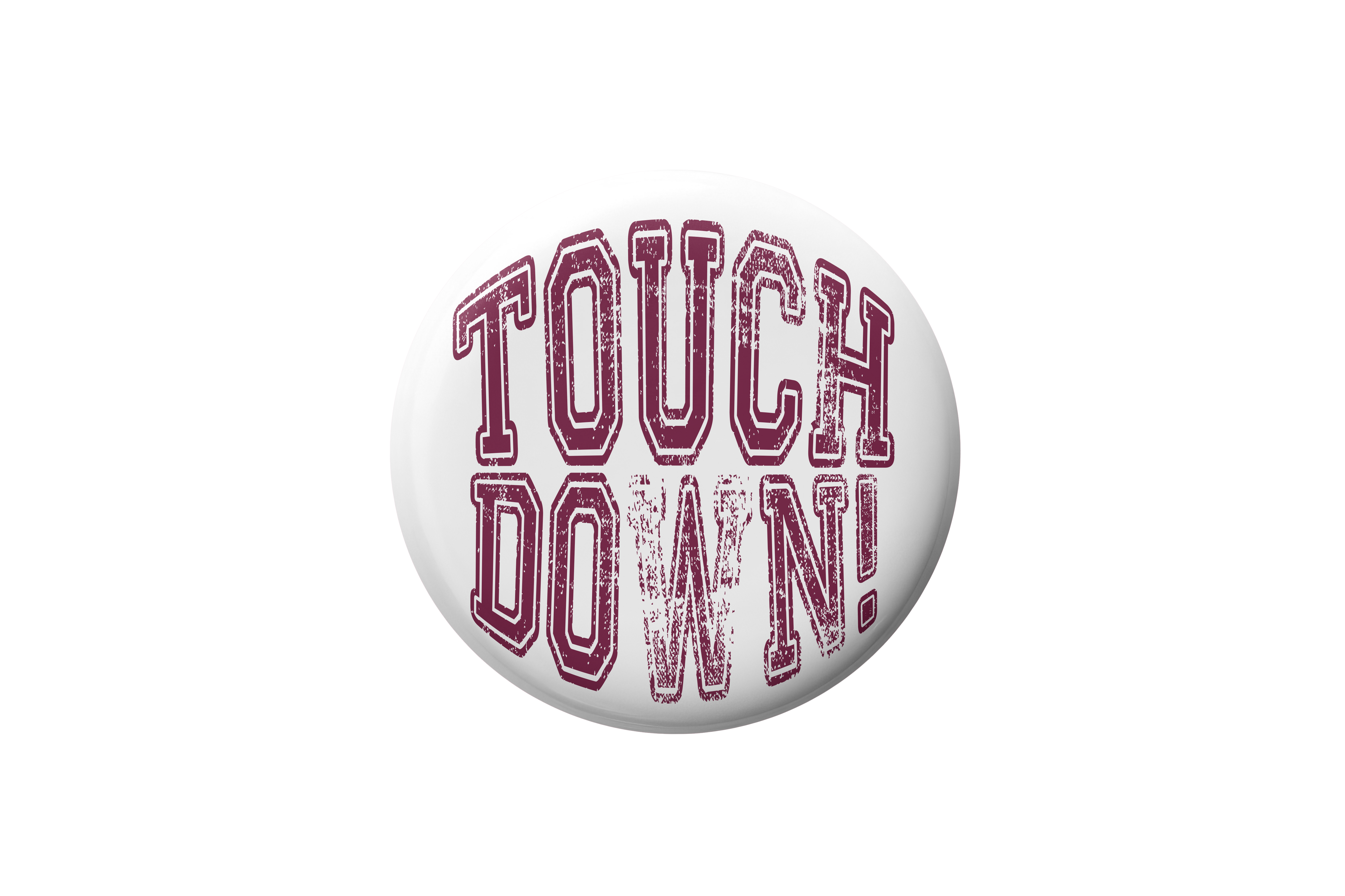 Cute As A Button - Wholesale Lapel Pin/Button - Maroon Touchdown Gameday Button2
