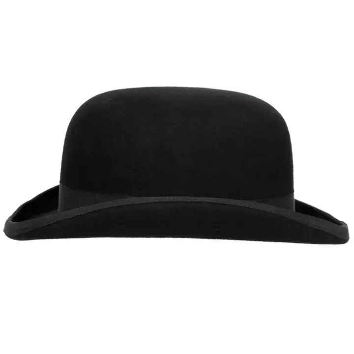 Levine Hat Company – wholesale Bowlerhatt - Herr – Fleming Svart Ull Derby av 9th Street Hats - Öppen Storlek 65