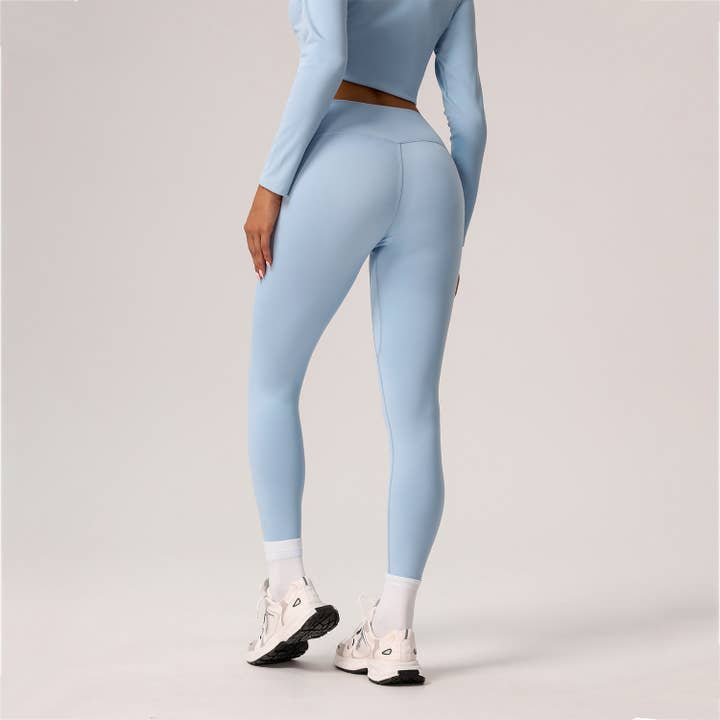 Sodalemon - Wholesale Activewear set – Women′s - 2Pcs Light Fleece Jacket Belly Control Leggings Sport Set4