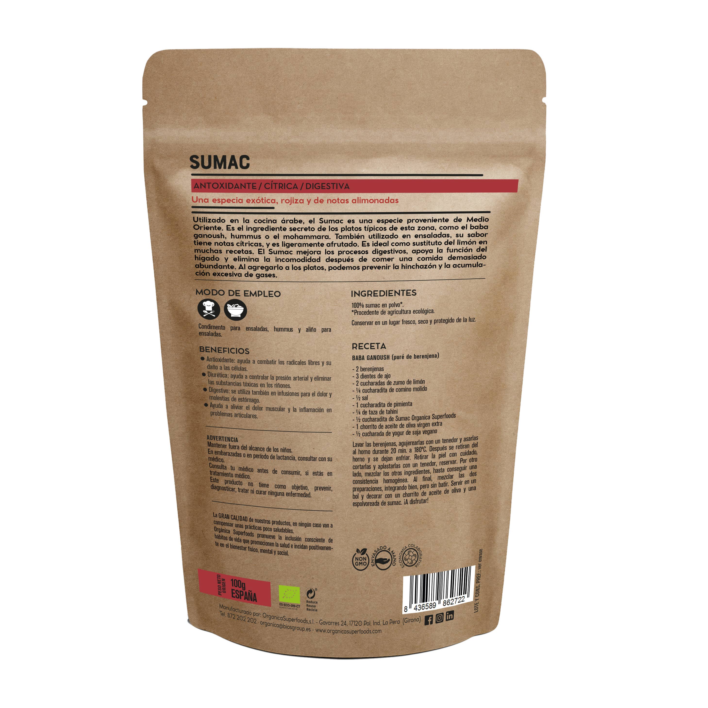 Orgánica Superfoods SL - Venta al por mayor Especias secas - Sumac (zumaque) Ecológico - 100g1