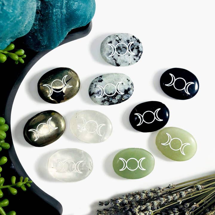 Palmiers en cristal avec motif de phase de lune pour la vente par Rock Paradise
