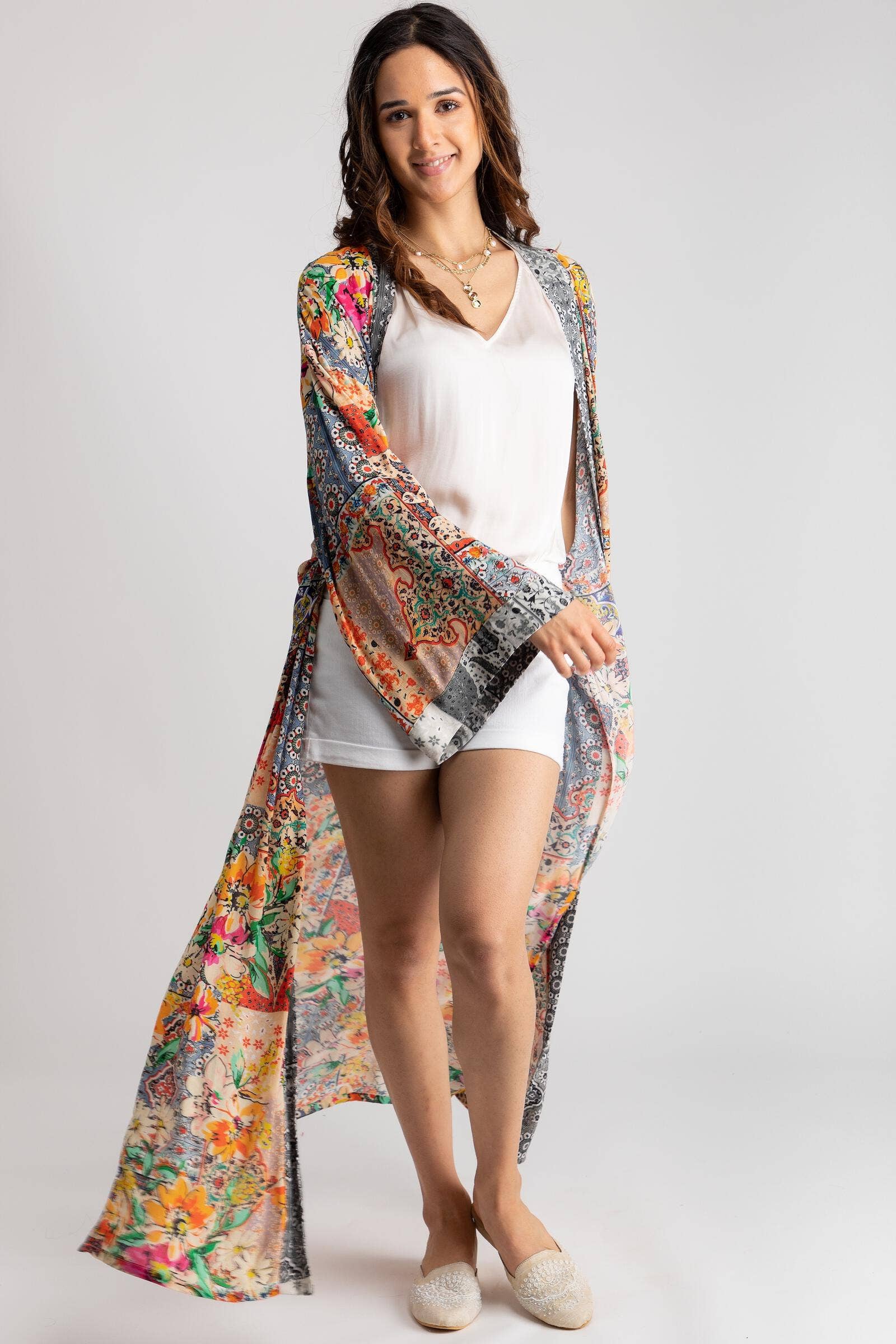 SAACHI - Wholesale Kimono - Women's - Mixed Floral Long Kimono Duster10