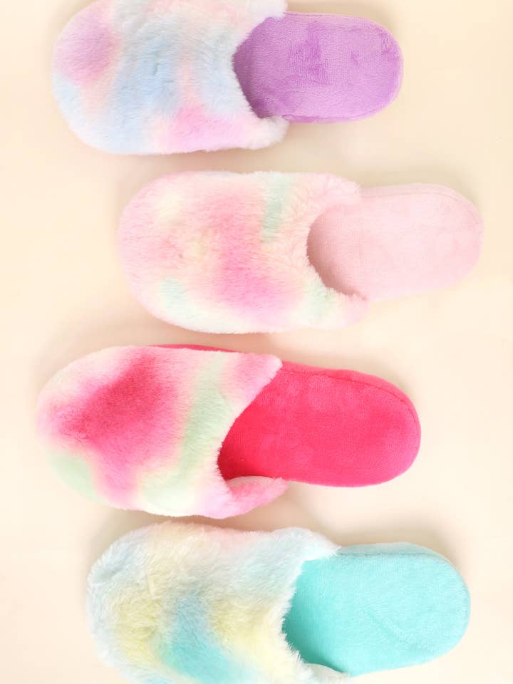 SP Sophia Collection - Wholesale Slippers - Women's - 12pc Tye Dye Plush House Pajama Slippers