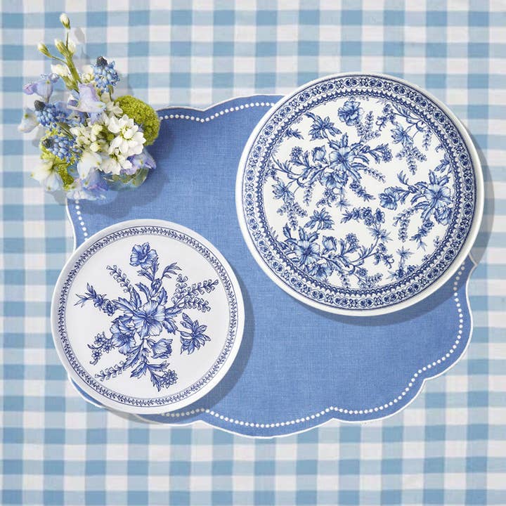 Coterie Party Supplies - Wholesale Salad Plate - Bamboo Blue Toile Small Plates (Pack of 4)2