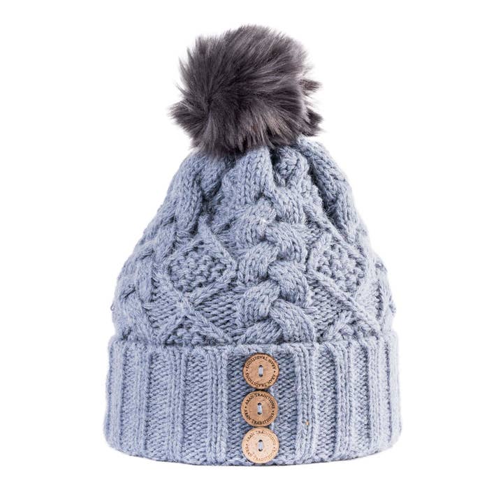 Aran Traditions - Wholesale Beanie - Women's - Aran Diamond Cable Button Hat23