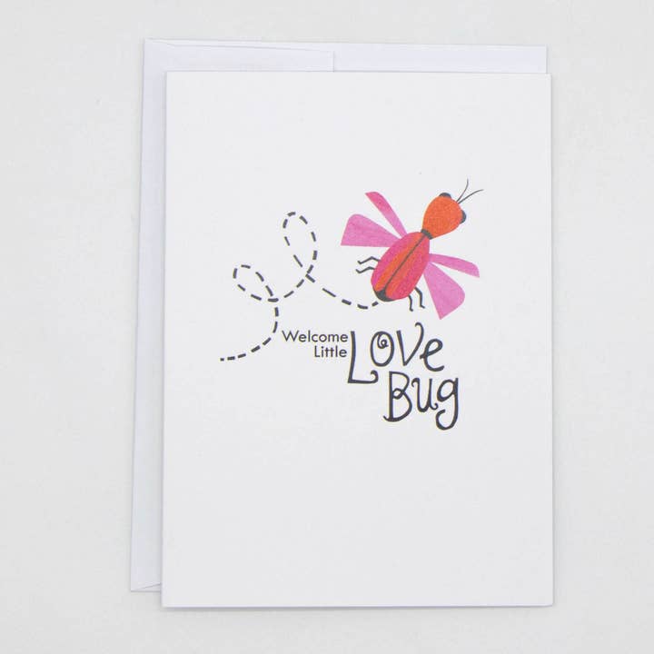 Kim Dettmer Art - Wholesale Baby Card - Welcome Little Love Bug Card – Sweet & Whimsical New Baby3