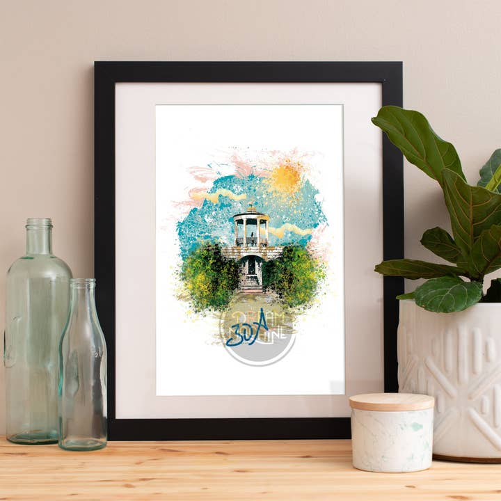 30A Print, 30A Skyline, 30A Art, 30A Poster, 30A aquarel, 30A Art Print, 30A kaart, 30A Wall Art, 30A Florida WC-symbool 163 voor wholesale door DreamMachine Prints