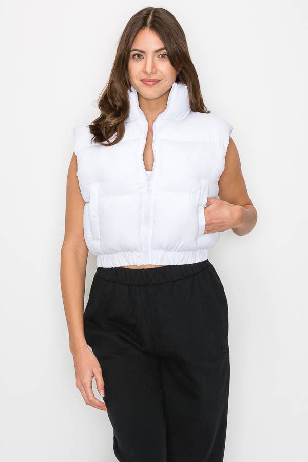 ANWND - Wholesale Jas - Dames - 2458 - Gewatteerd heupvest met hoge kraag2