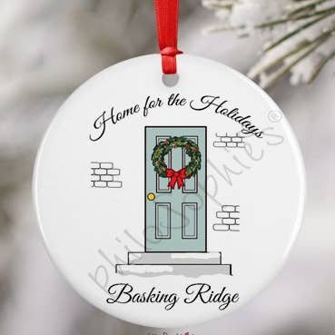 Océan, Bleu Mer, Côtier, Maison, Ornement, Localisé pour la vente par philoSophie's Stationery & Gifts