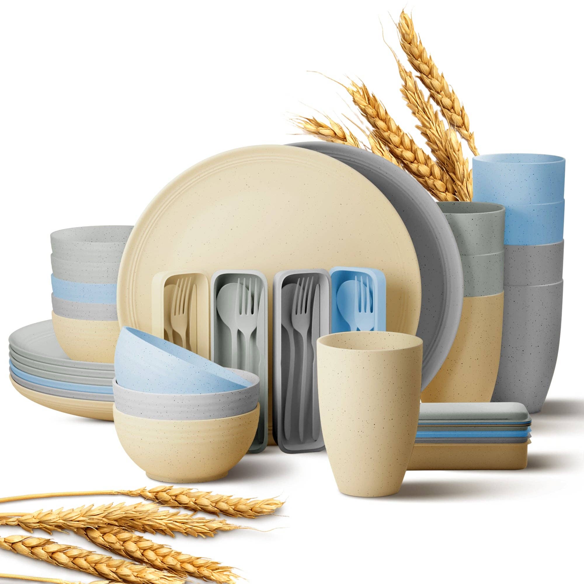 Greendish - Venta al por mayor Conjuntos de vajilla - Conjuntos de vajilla reutilizable ecológica de paja de trigo41