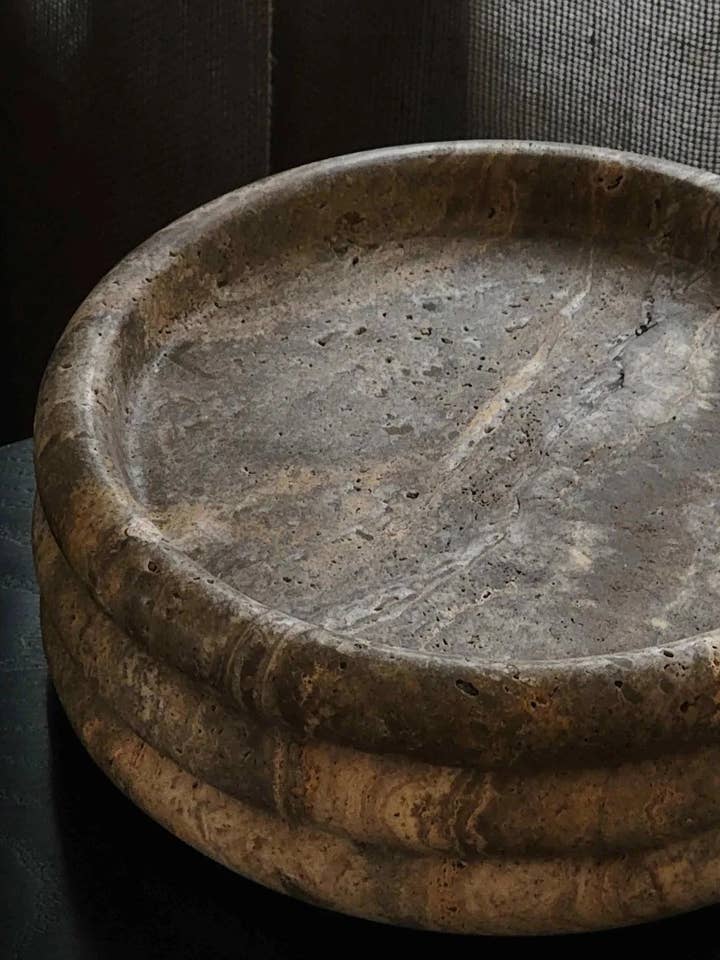 Seville Travertine Tray for wholesale by Morfí Design