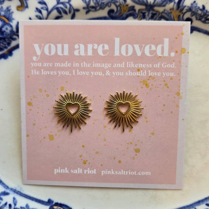 Jesus' Heart for You Stud Earrings for wholesale by Pink Salt Riot
