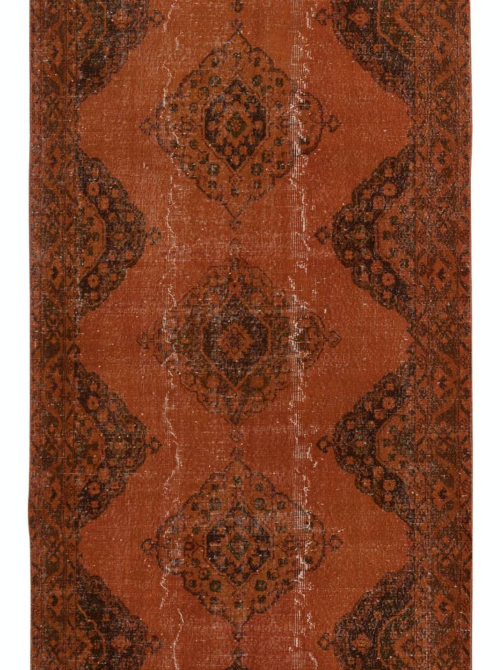 4.7x12.4 Ft Orange Hallway Runner. Kitchen Rug. Corridor Rug for wholesale by Rug Specialist LLC.