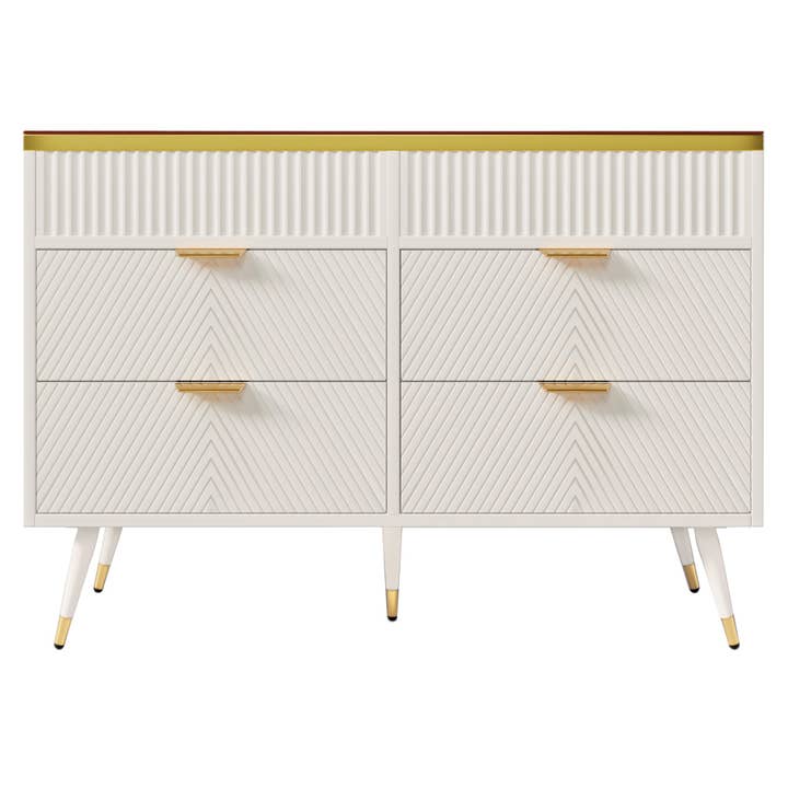 Buffet dresser with 6 drawers and colored glass golden handles VIGZUN UK for wholesale by Urban Meuble UK