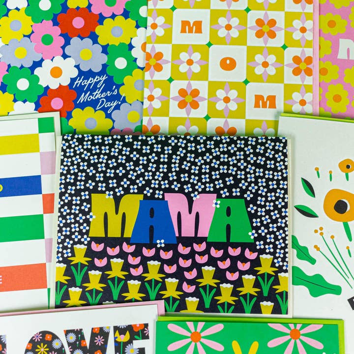 My Darlin' - Venta al por mayor Tarjetas del Día de la Madre - Garden of Mama • Tarjeta tipográfica retro floral para el Día de la Madre2