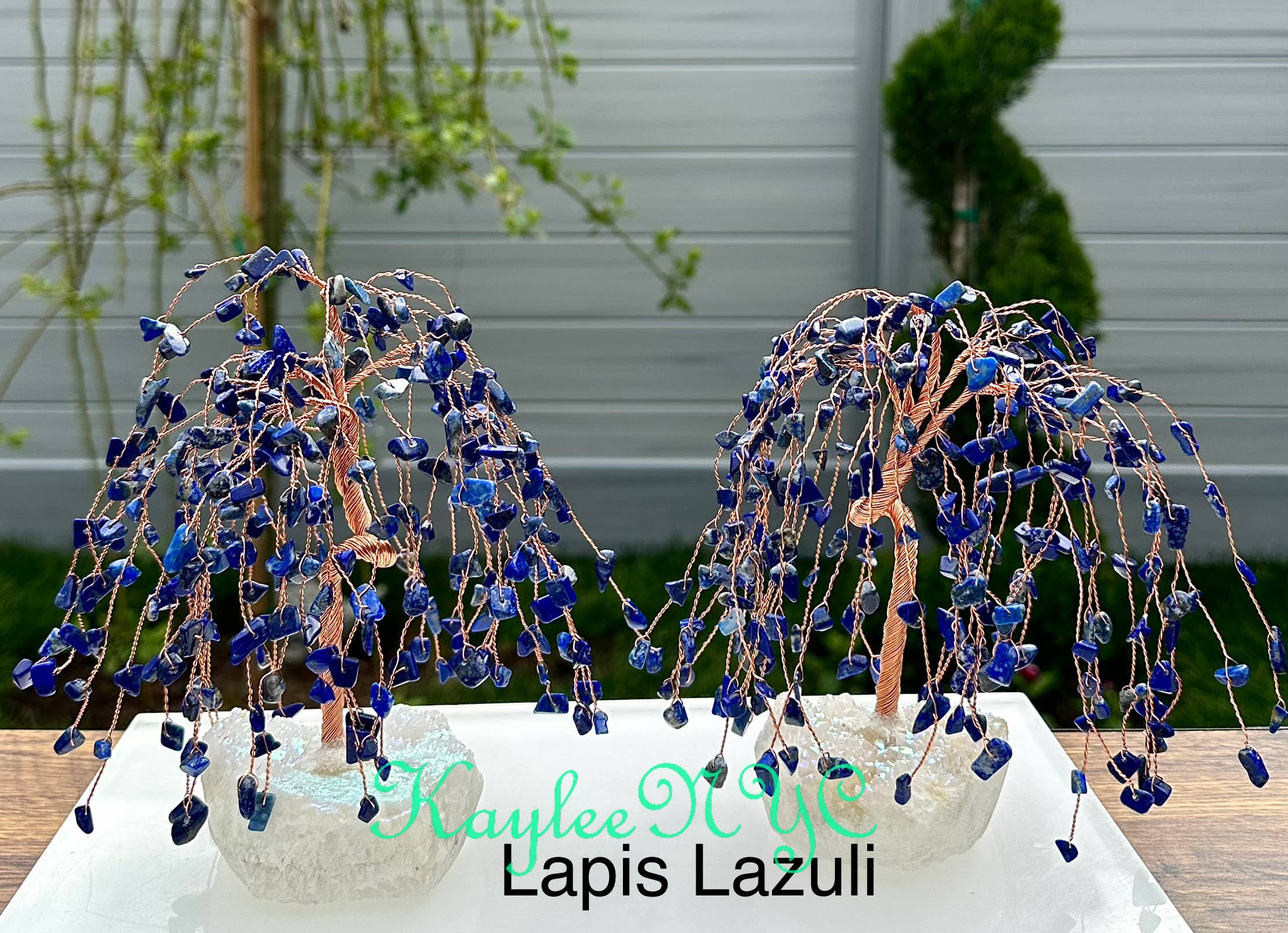 KayleeNYC - Wholesale Decorative Tabletop Object - Weeping Willow Tree with Angel Aura Base Crystal3