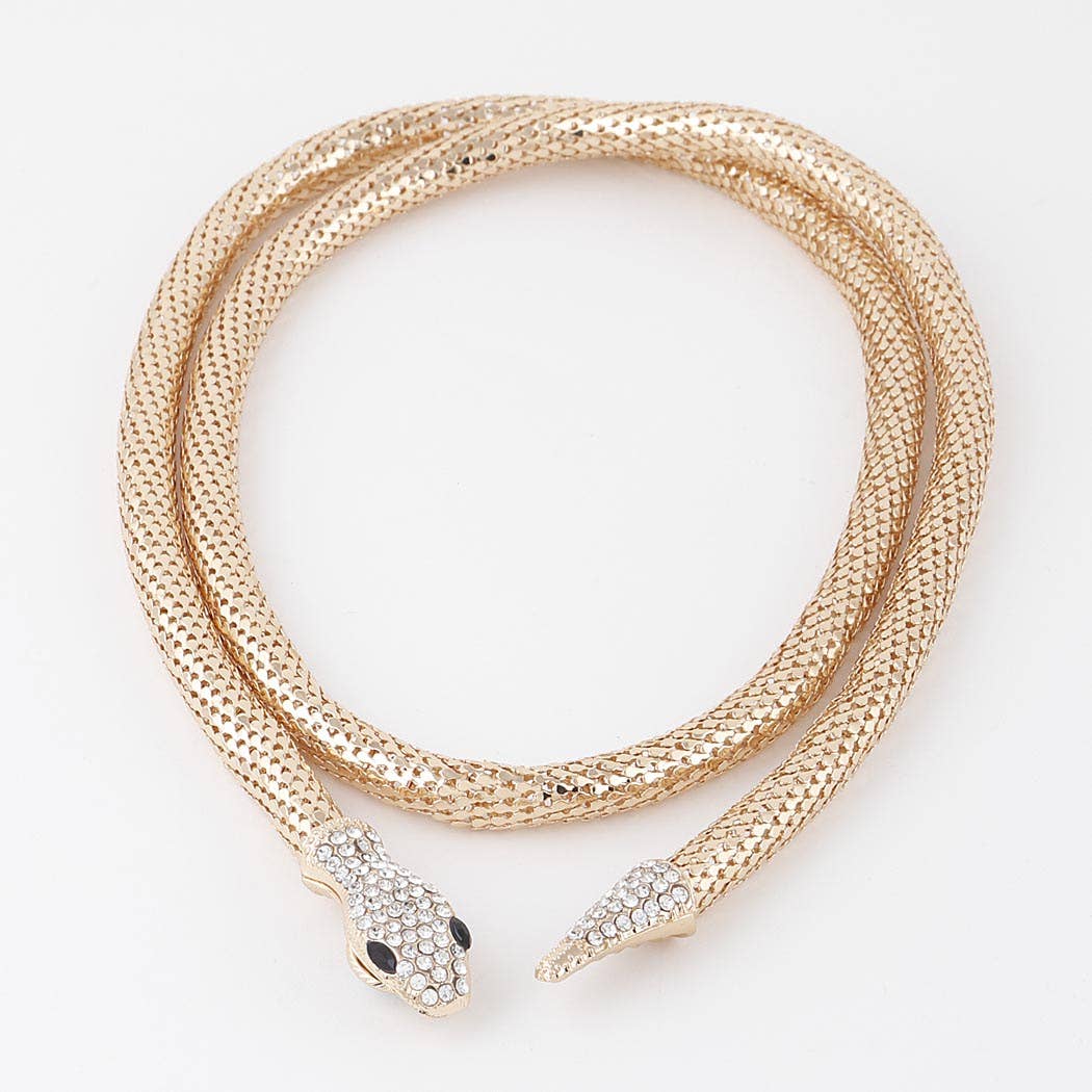 3AM BY H&D ACCESSORIES – Großhandel Kette mit Anhänger/Charm – Juwelenbesetzte Snake Coil-Halskette6