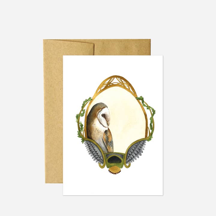 Card - Owl - Quilted Portrait for wholesale by Polanshek of the Hills