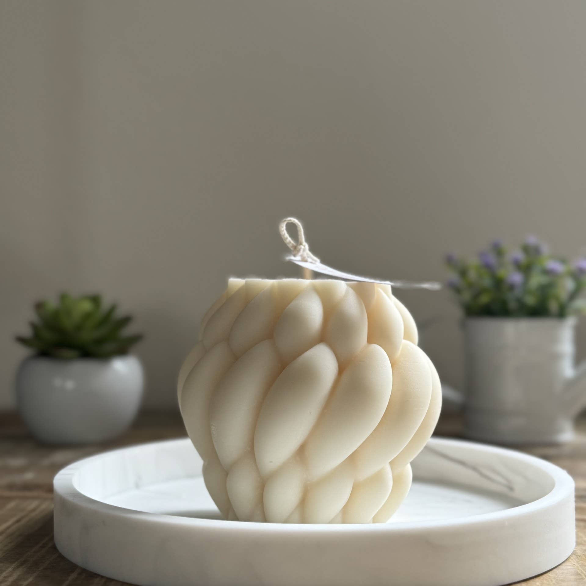 Dolce Cuore Candles – Velas de decoração por atacado – Vela Tricotada, Vela Torcida, Centro de Mesa, Feito à Mão6