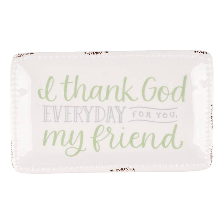 Glory Haus - Wholesale Jewelry Dish - Thank God For You Friend Trinket Tray