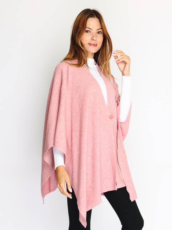ORNELLA PARIS - Wholesale Poncho - Women's - Ponchos with one button LEL-G8757
7