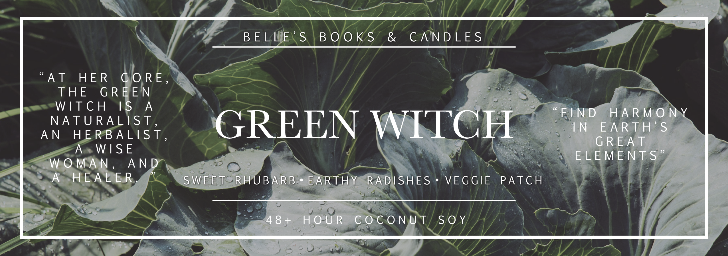 Belle's Books & Candles - Wholesale Jar/filled candle - Green Witch Coconut Soy Candle | Earthy Candle0