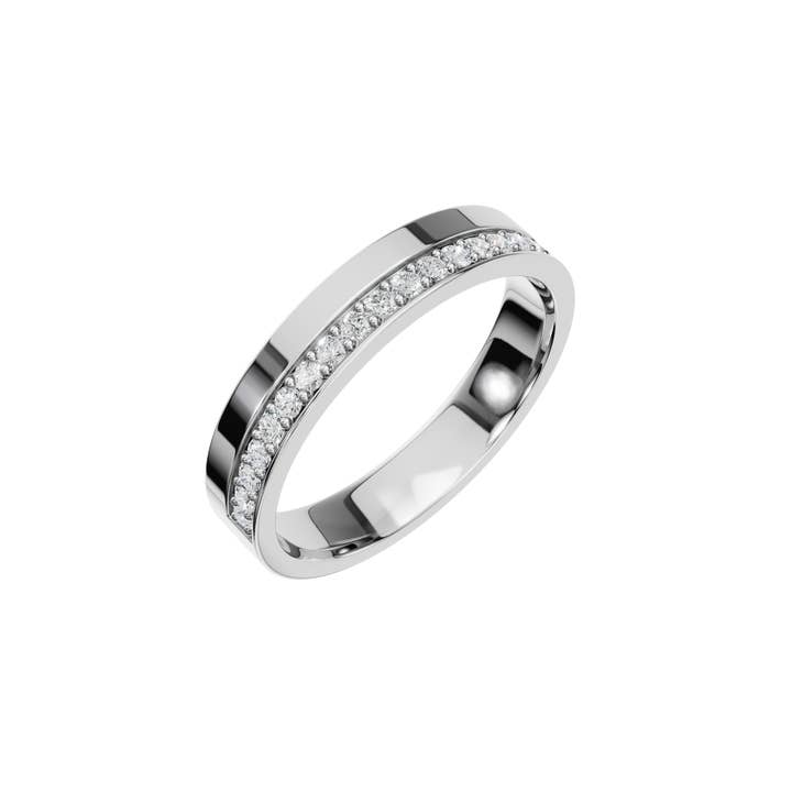 PureYou Jewelry - Wholesale Wedding Band/Ring - 14k Solid Gold Wedding Band, Diamond Half Eternity Band6