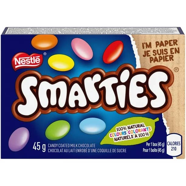 Echo Sales America - Wholesale Chocolate Covered Sweets - Nestle Smarties Candy Coated Milk Chocolate 45g, case24ct