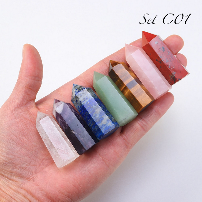 Crystolver (We Cover All Import Fees) - Vente Pierre et cristal de spiritualité - Ensemble de 7 baguettes de cristal arc-en-ciel pour chakras5