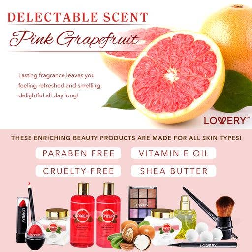 Lovery - Wholesale Bath & Body Set - Bath & Body Gift Basket - Pink Grapefruit  Cosmetic - 30pc5