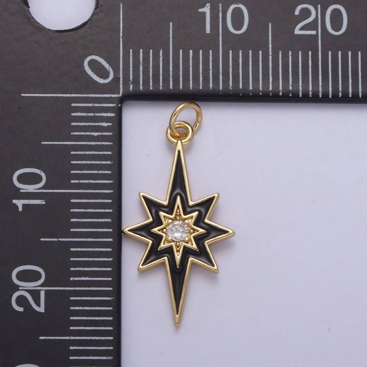 Aim Eternal - Vente Breloques/médailles personnalisées - Pendentif Étoile Émaillée Colorée 8 Pointes Étoile Éclatante Étoile du Nord - Pendentif Charm Céleste Doré N-729 - N-7354