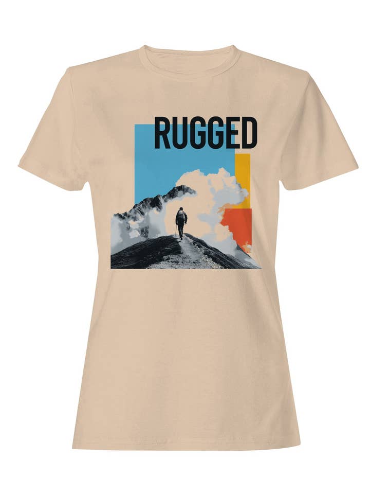Rugged Mountain Adventure Design Women's T-shirt for wholesale by TShirtGuys.com