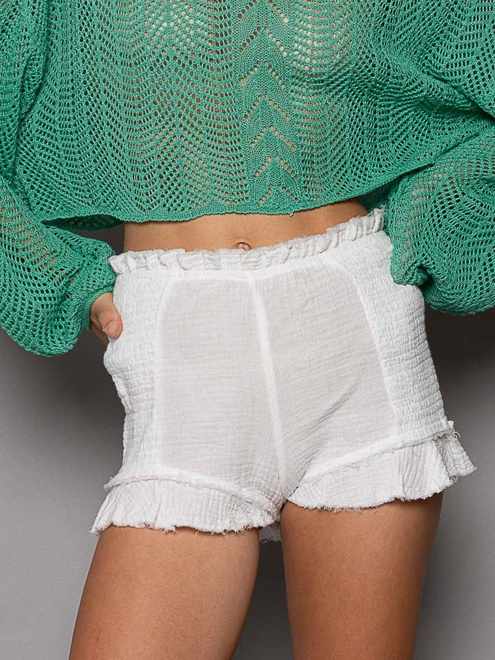 Pol Clothing - Wholesale Shorts - Women's - Ruffled Casual Short SALE