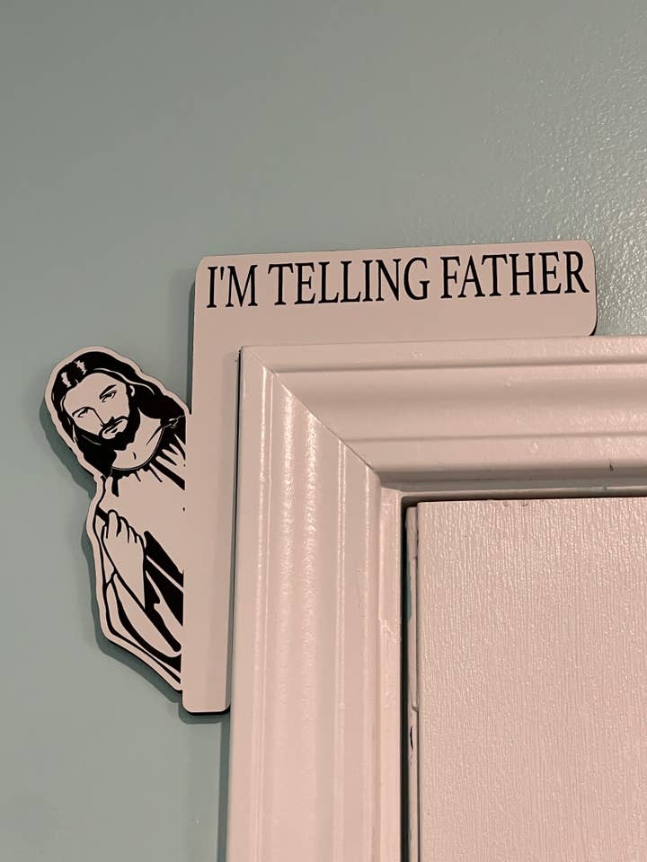 Funny Housewarming Jésus signe pour la vente par BUBBLEHEAD INK