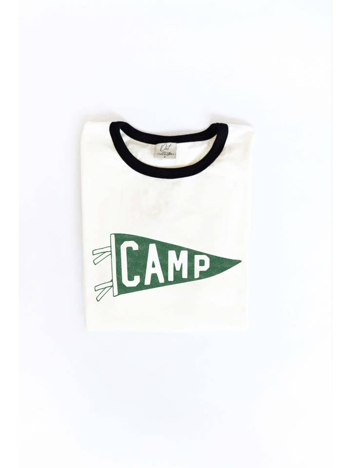 OAT COLLECTIVE – wholesale Screen printed t-shirt – Women′s – CAMP Ringer Graphic T-Shirt - Retro/Vintage Style