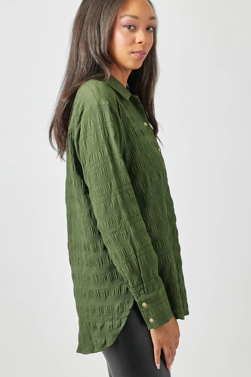 Mystree - Wholesale Button Down Shirt - Women's - 60209 Textured Button Down Shirt22