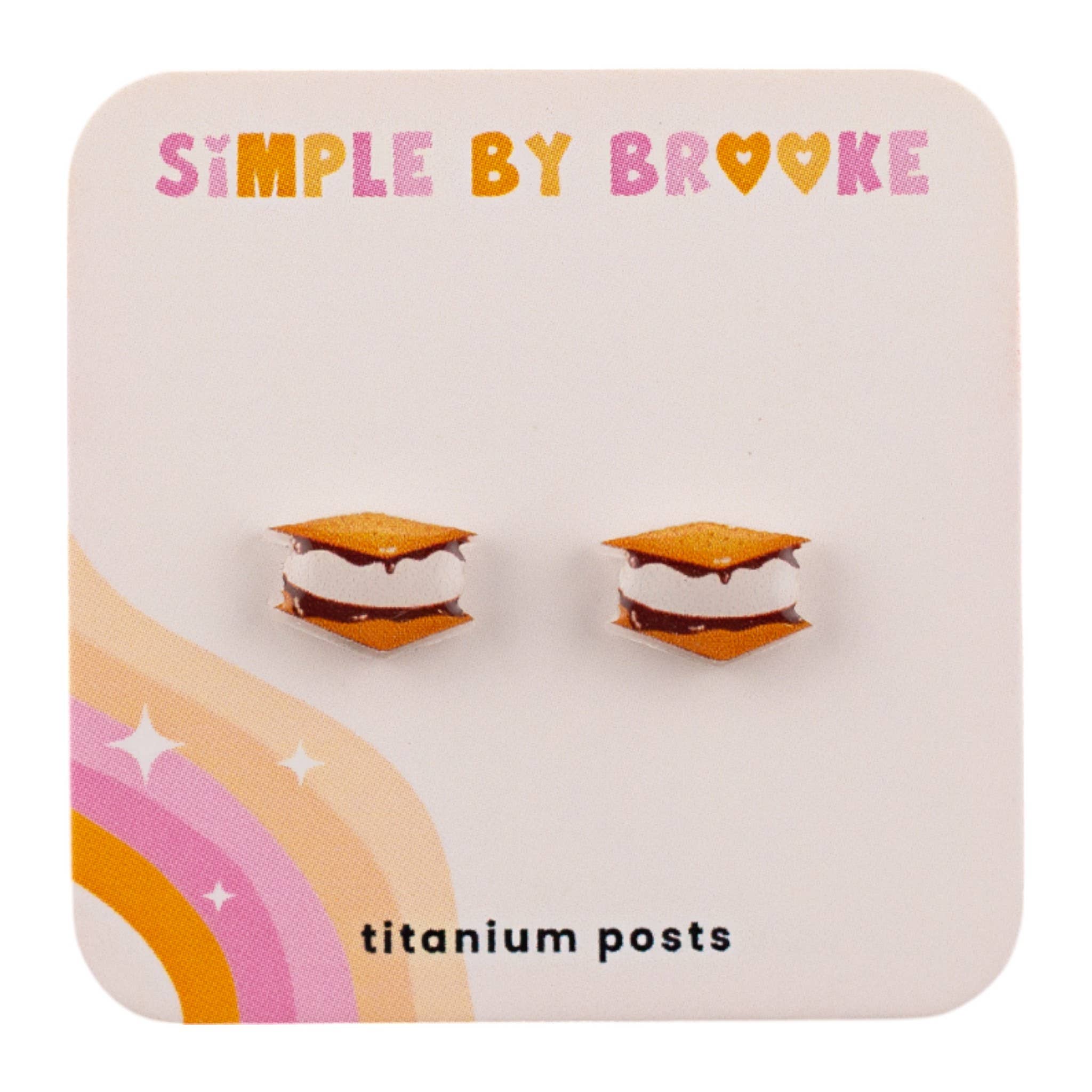 SimplebyBrooke - Wholesale Stud/Post Earrings - Smores Earrings