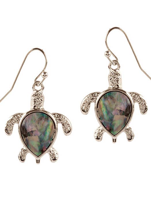 ( Z465 ) SEALIFE THEME ABALONE TURTLE EARRING for wholesale by Jewelry Max