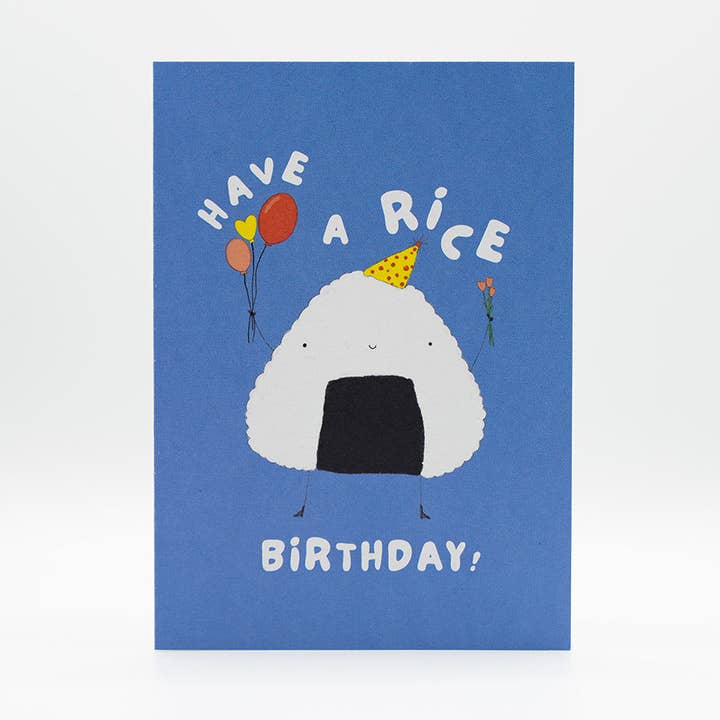 reisundpapier - Vendita all'ingrosso Biglietti di auguri - Biglietto pieghevole Onigiri "Buon compleanno di riso"0