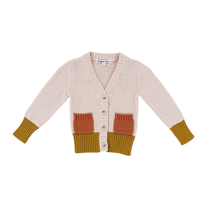 Cardigã com Decote em V e Bolsos por atacado de Arthur Ave
