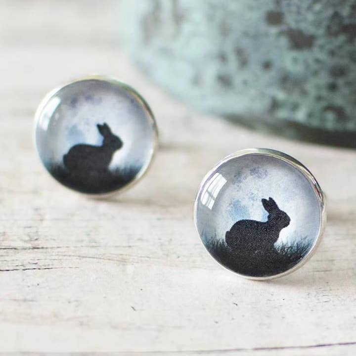 Manschettenknöpfe Black Rabbit für den Großhandel von Juju Treasures