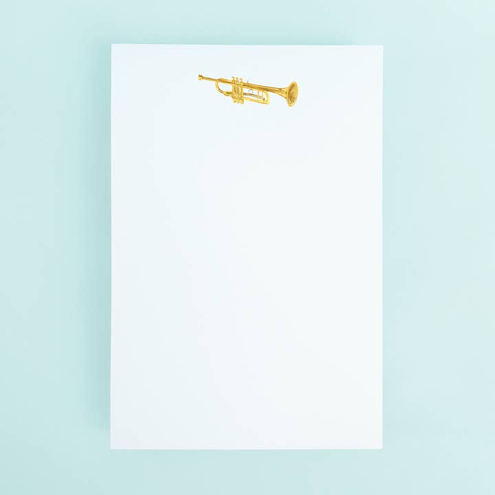 Trumpet Watercolor 50-Sheet Notepad for wholesale by Taylor Paladino