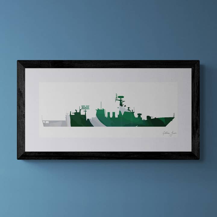 Zulfiquar Class Frigate Pakistan Flag Print for wholesale by Gillian Jones Designs