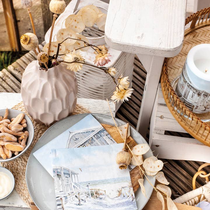 TRAY - Beach Cabin (13 x 21 cm) for wholesale by Elegant Gifts