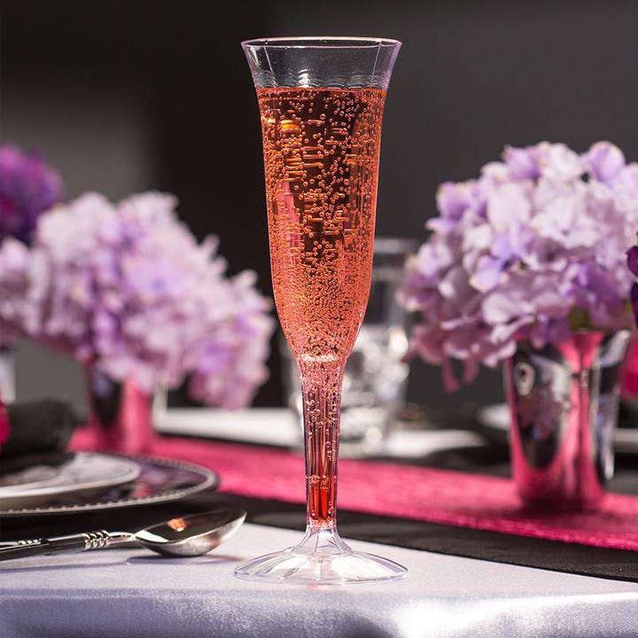 Smarty had a Party - Wholesale Champagne flute - 5 oz. Clear Plastic Champagne Flutes - 96 pcs7