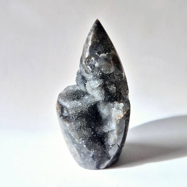 Moonlight Gemstones - Wholesale Spiritual Stone/Crystal - Gemstone Druzy Sphalerite Flame Sculpture #6 - 236g0