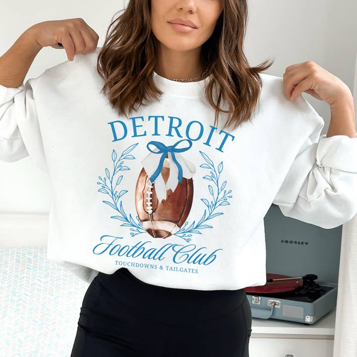 Hello Team Spirit - Wholesale Graphic Sweatshirt - Women's - Croquette Detroit Football Club