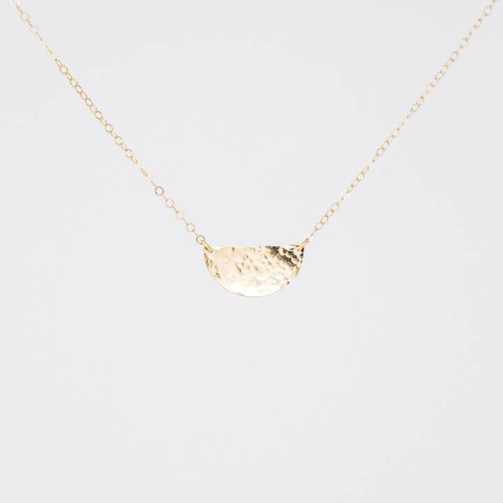 Hammered Half Circle Necklace for wholesale by Rippie Mae